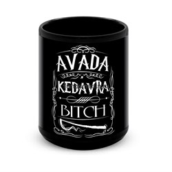 Большая черная кружка "Avada Kedavra" (Гарри Поттер) - фото 17022