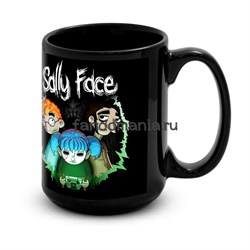 Большая черная кружка "Салли Фейс" (Sally Face) - фото 25708