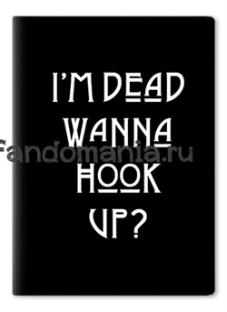 Обложка на паспорт виниловая "A`m dead wanna hook up?" (Американская история ужасов) - фото 9308