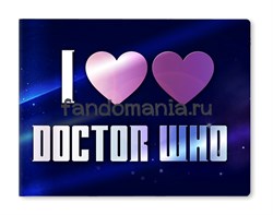 Обложка на студенческий билет виниловая "I love Doctor Who"  (Доктор Кто) - фото 9411