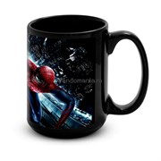 Большая черная кружка "Человек паук" (Spider man)