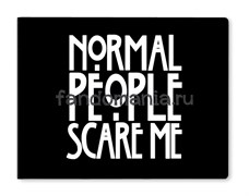 Обложка на студенческий билет виниловая "Normal people skare me"  (Американская история ужасов)